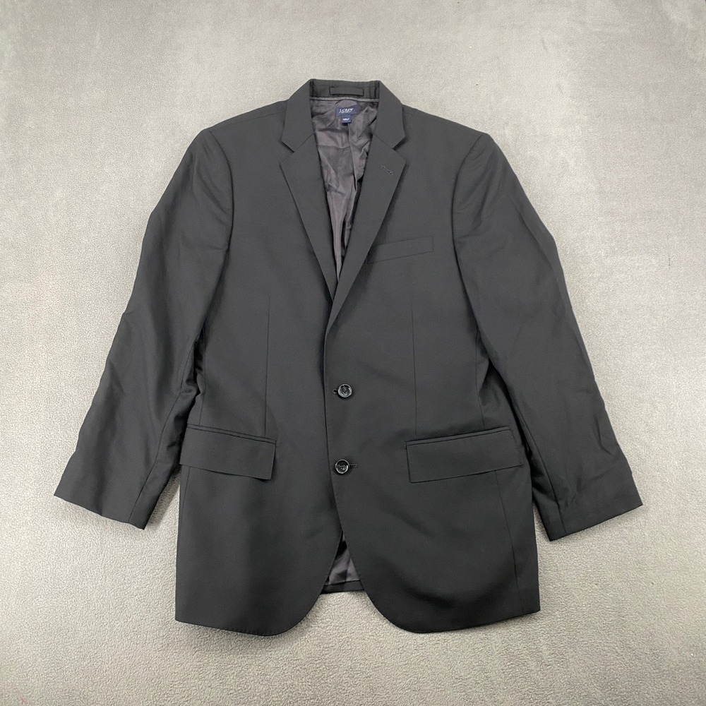 J.Crew Ludlow Jacket Mens 39R Black Italian Wool 2-Button Blazer 21351